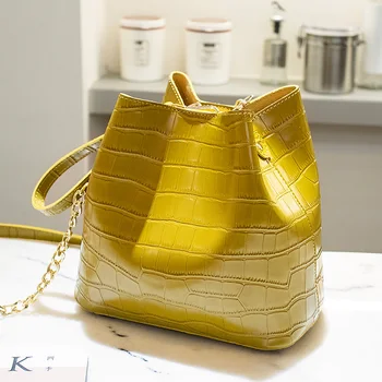 

Crocodile Crossbody Bags for Women Shoulder Bags Lady Designer Women Bag Luxury PU Leather Bucket Bag Female Handbag Alligator