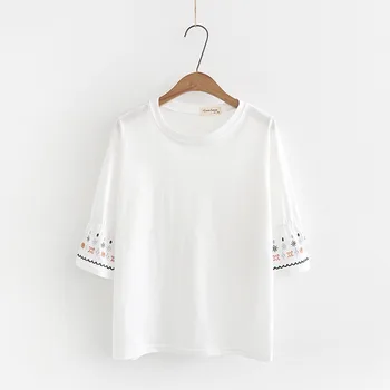 

2018 new summer wear sexy shirt short sleeves students' loose fitting womens clothing T shirt Casual Summer Cotton