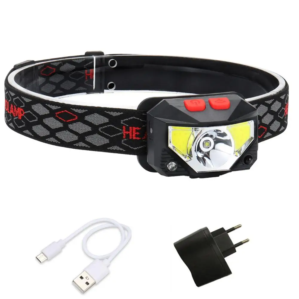 headlamp Charger 10000Lms светодиодный налобный фонарь перезаряжаемый Налобный фонарик Головной фонарь встроенный аккумулятор с USB Hands Free фара для проверки рыбалки - Испускаемый цвет: headlamp Charger