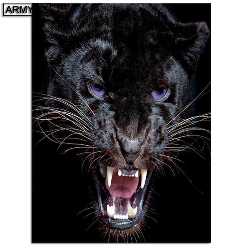 ARMYQZ 5D DIY Алмазная Вышивка Полный Дисплей &quotживотное Черная Пантера&quot алмазная