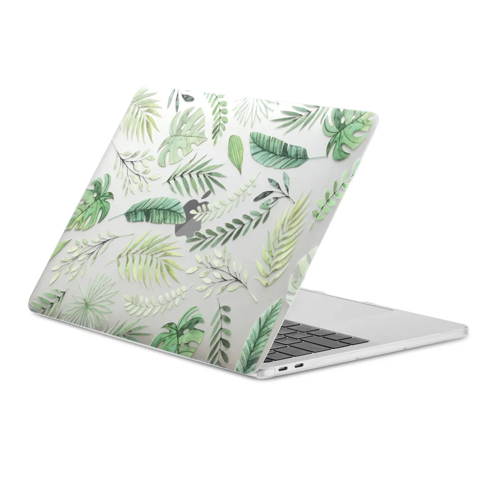 

New 3D Printing Leaves Case For MacBook Air Pro Retina 11 12 13 15 Pro13.3 inch with Touch Bar +Transparent Keyboard Cover
