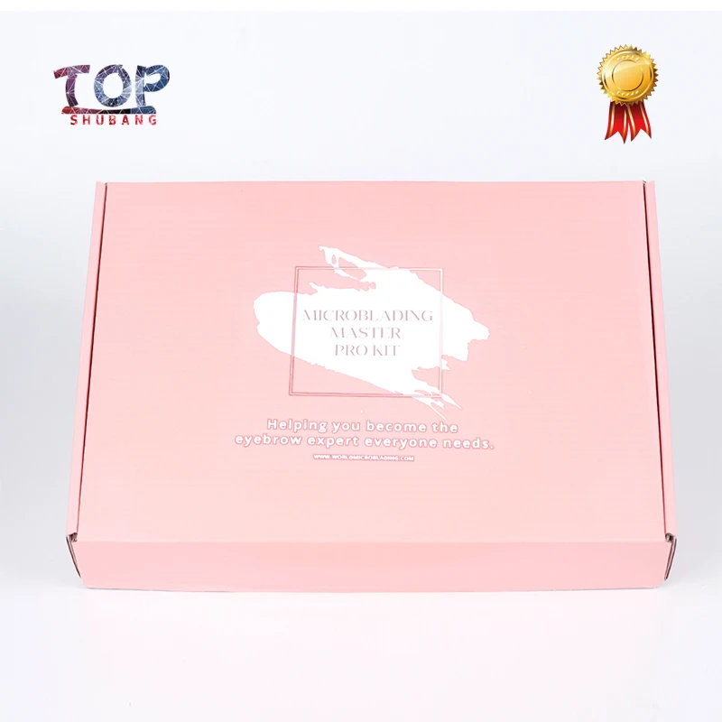 

100Pcs Custom Multicolor Logo Pink Box Corrugated paper boxs , Dress Packaging And hair wigs gift box