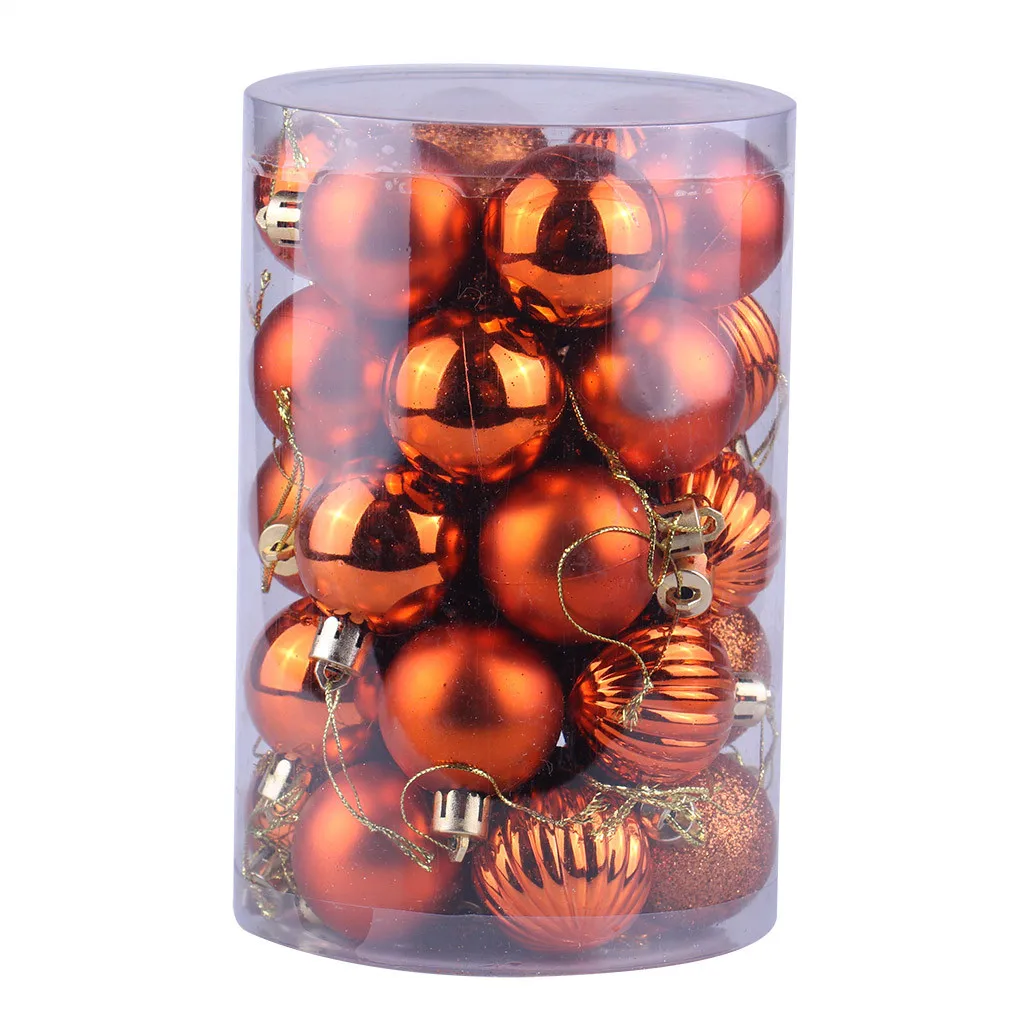 Christmas Balls 34PC 40mm Christmas Xmas Tree Ball Bauble Hanging Home Party Ornament Decor Christmas Home supplies decorations - Color: F