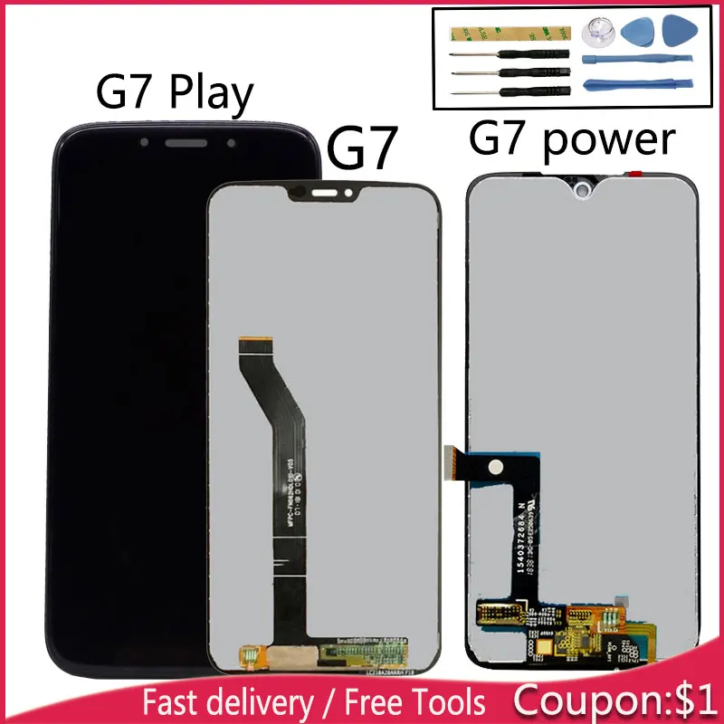 ЖК-дисплей для Motorola G7 100% испытано в сборе Moto Play сенсорный ЖК-экран дигитайзер Power