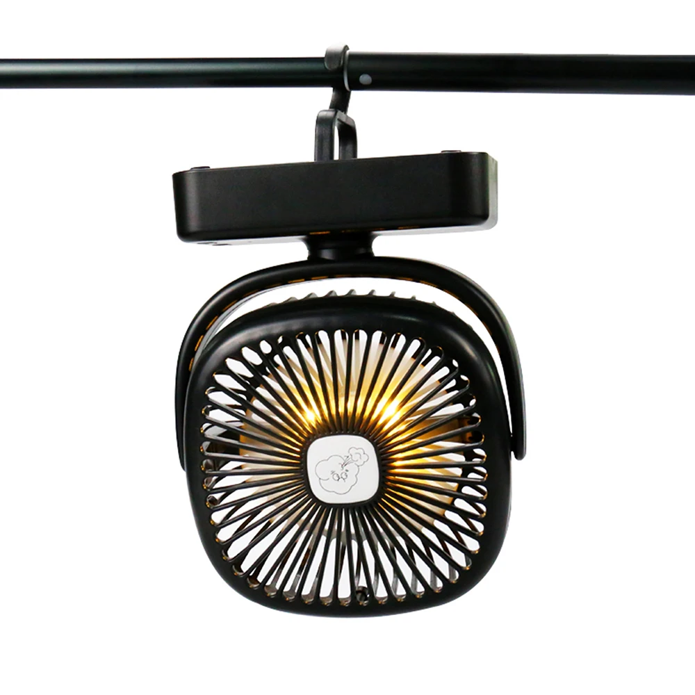 Portable Travel Mini Camping Fan With Led Lights Rechargeable