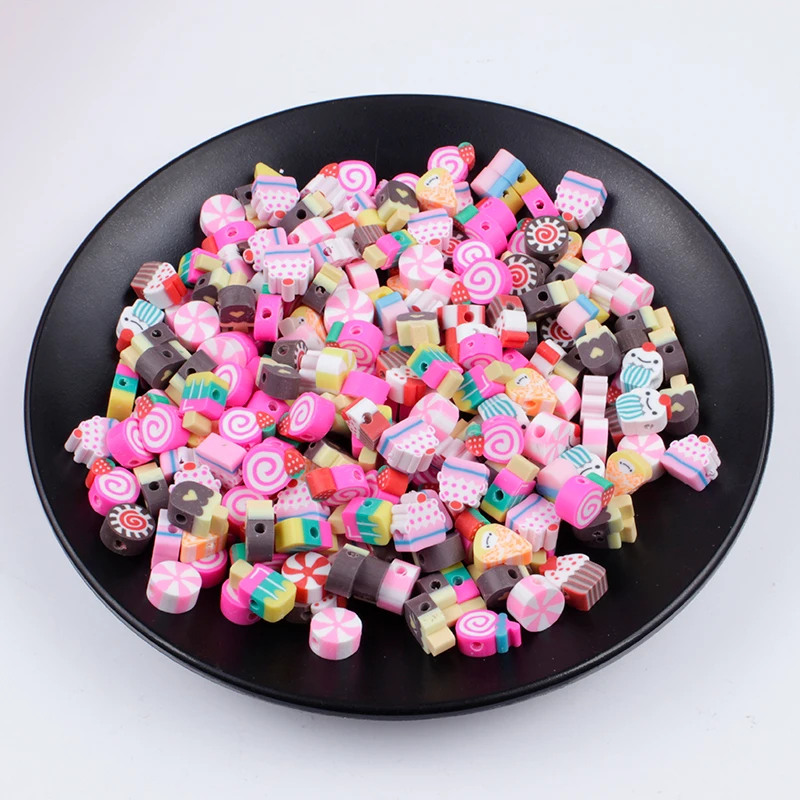 50/100Pcs Fruit/Candy/Ice Cream Random Mixed Color Beads Polymer Clay Beads Polymer Clay Spacer Beads For DIY Jewelry Accesories 6 H42147cbf526443a6a35cd955eea9d5f7b