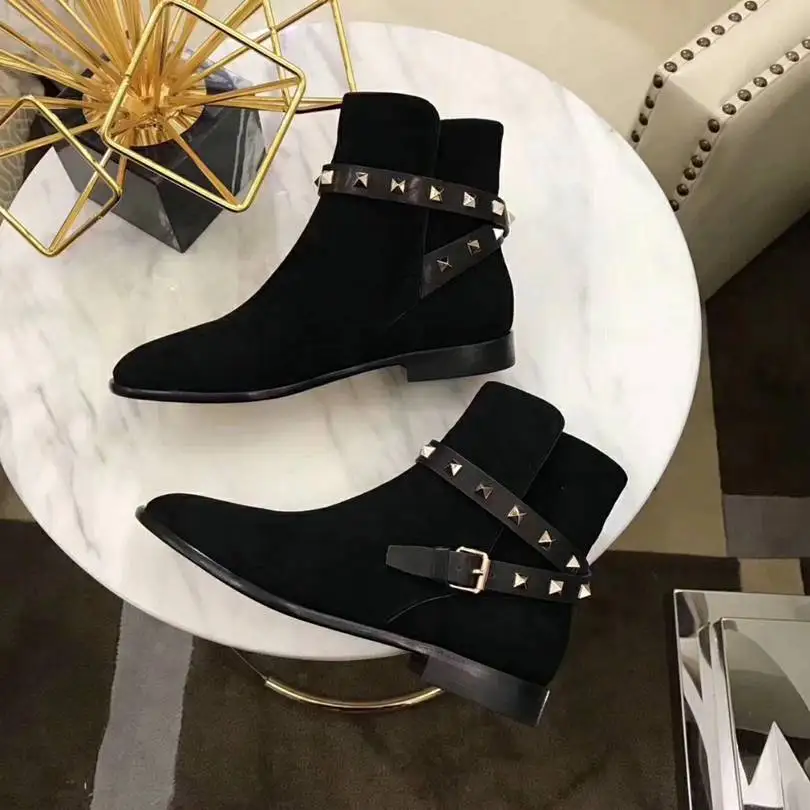 Женские ботинки; scarpe donna chaussures femme; женские ботинки с пряжкой; женская обувь на низком каблуке; модная обувь с круглым носком; botas mujer