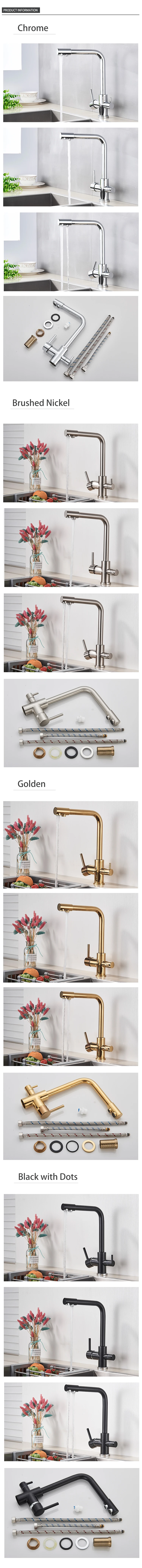 Description Picture 3 of itemPurification Kitchen Sink Faucet Pure Drinking Water Filter Faucet Deck Mounted Brass Right Angle Cold Hot Water Mixer Tap