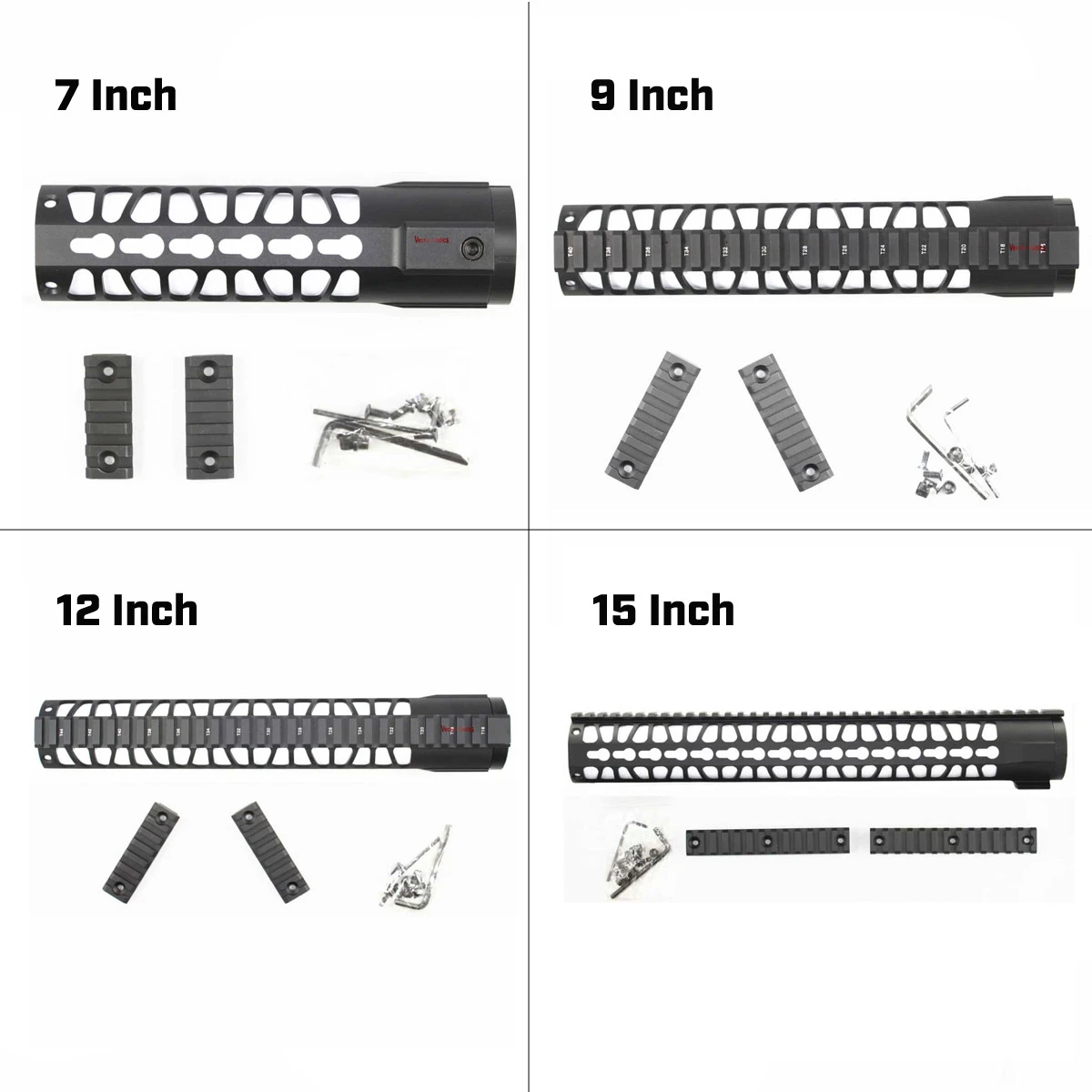 Tanie AR15 M4 M16 KeyMod taktyczne 7 10 12 15 cal jeden kawałek darmo Float karabin jelca Picatinny Rail uchwyt mocujący