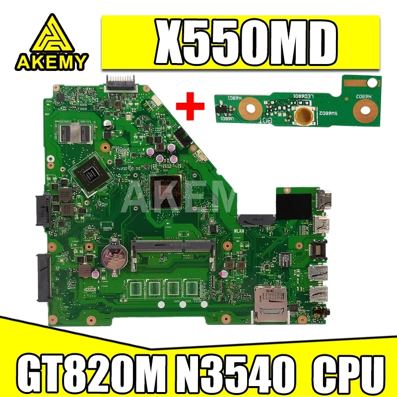 N3540 CPU X550MD GT820M 2 Гб материнская плата REV 0 для For Asus X550M X552M Y582M X550MJ 100% тест Ok |