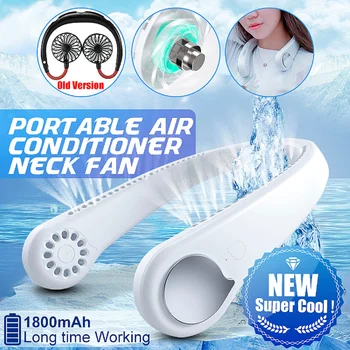 

USB Rechargeable 2 in 1 Air Cooler Mini Electric Air Conditioner Portable Sport Outdoor Hanging Dual Wind Head Neck Cooling Fan