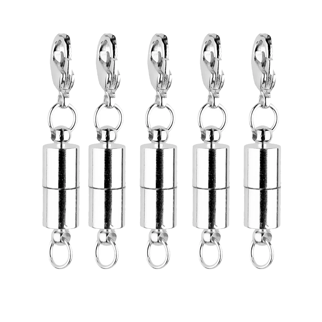 5Pcs silver color Plated Tube Magnetic Clasps For Necklaces and Bracelets Jewellery Making Supplies