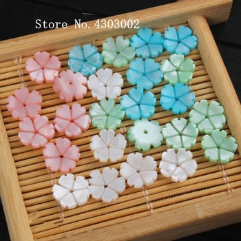 

100pcs/lot 10mm Natural Colored 5 Flower cut Mother of Pearl shell for DIY Jewelry SunFlower Cut MOP Pearl shell for Brooch