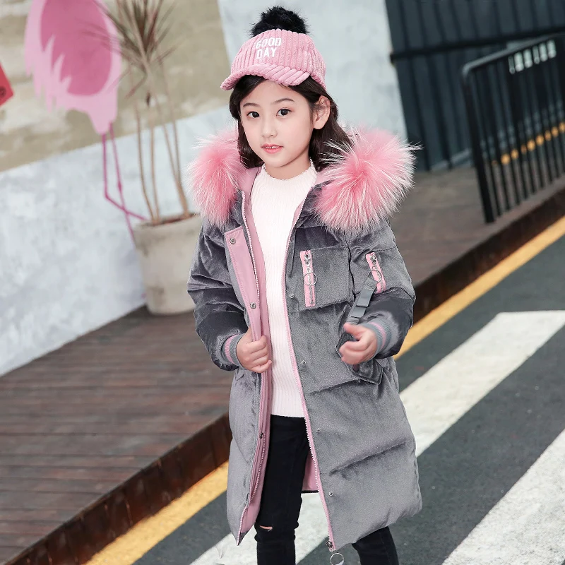 

kids snow wear Warm children duck Down feather Coats Outerwears winter -30degree Winter baby girls Down Jackets Parkas 9981