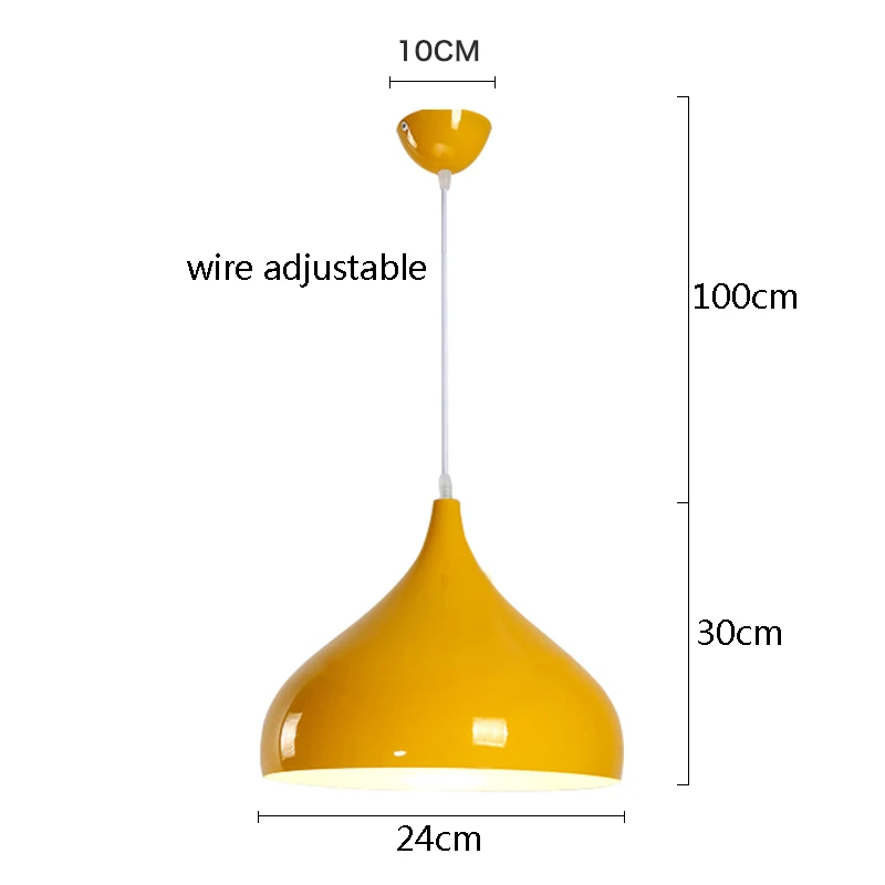 yellow-B Type Modern Pendant Lights Nordic Pendant Lamp Colorful Aluminum Light Fixture For Cafe Restaurant Hanglamp Kitchen Hanging Lamps - Цвет корпуса: yellow-B Type