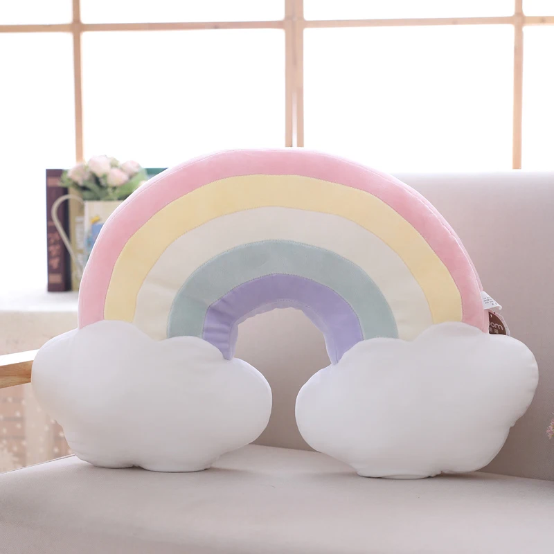 Cloud Rainbow Pillow, Rainbow Stuffed Pillow