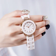 OUPAI роскошный алмаз керамика простые женские часы дизайн белые женские керамические часы студенческие водонепроницаемые Ins популярные часы