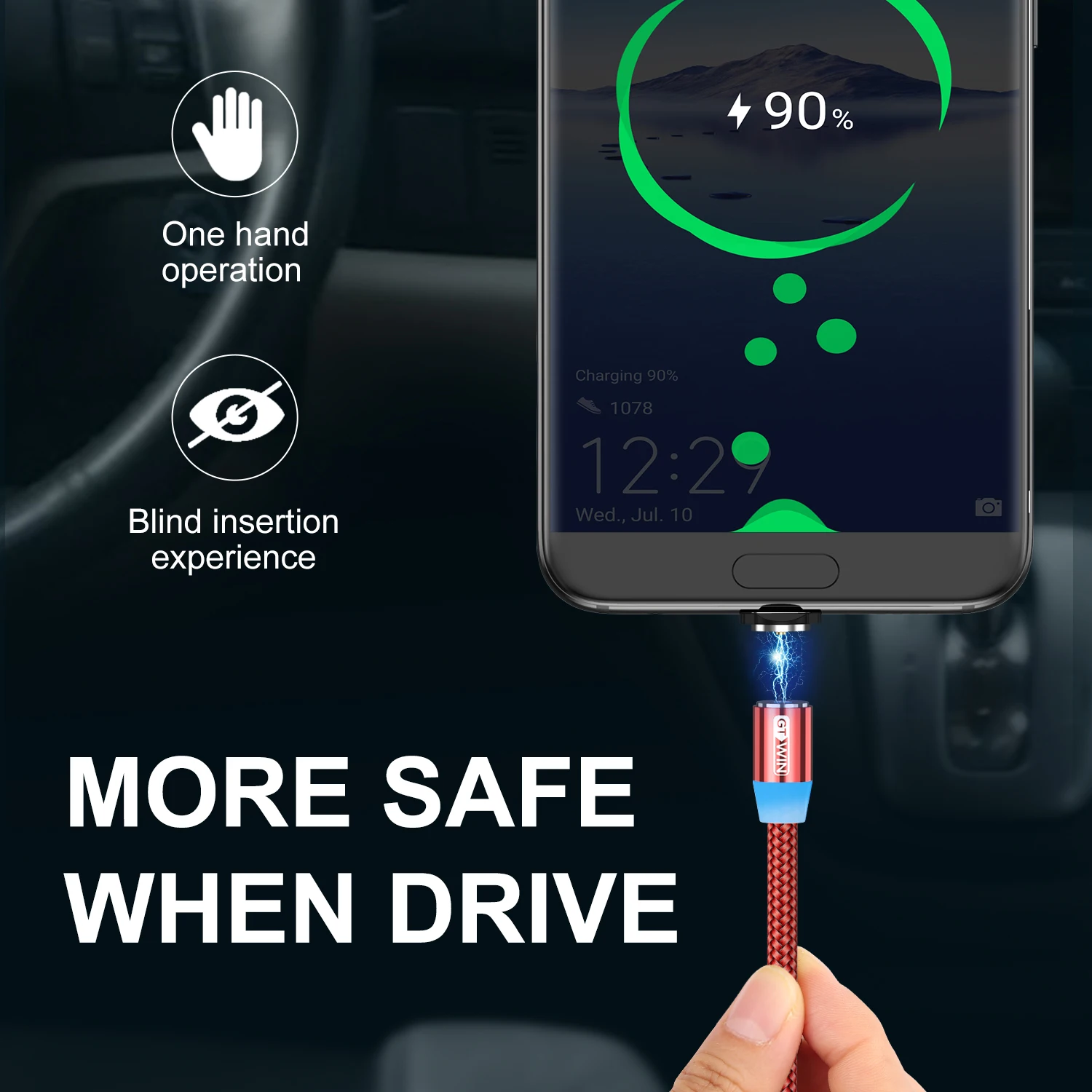 GTWIN магнитное зарядное устройство Micro USB кабель для iPhone samsung Android Быстрая зарядка Магнит usb type C кабель Шнур для мобильного телефона провод