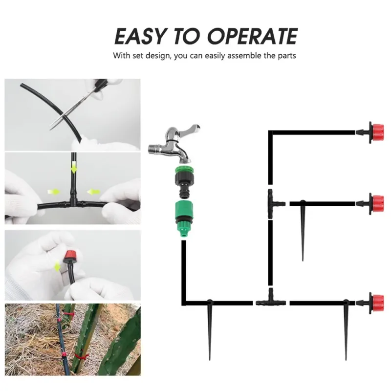 Наборы для микро-полива бонсай цветок вода капельный набор Садоводство полив система Комплект 25 м 30 капельный шланг капельная система полива сада
