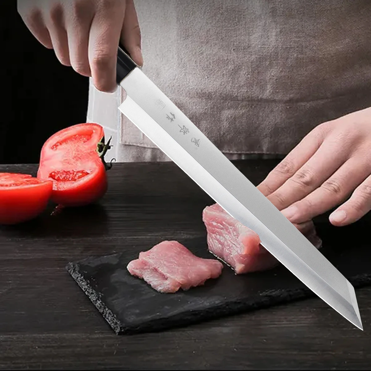 Professional Chef Knife Set With Roll Bag Colorful Stainless Steel Kitchen  Knives Japanese Style Cooking Slicing Utility Knife - AliExpress