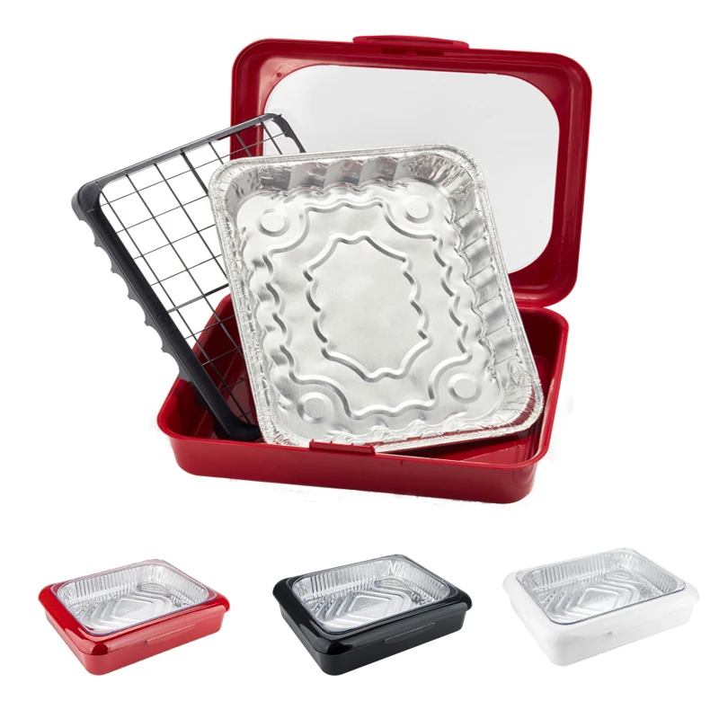 

2 In 1 Portable Casserole Carrier Fit Shallow Or Standard Half Size Foil Pan Tin Tray Outdoor Picnic Party Set Kitchen Supplies