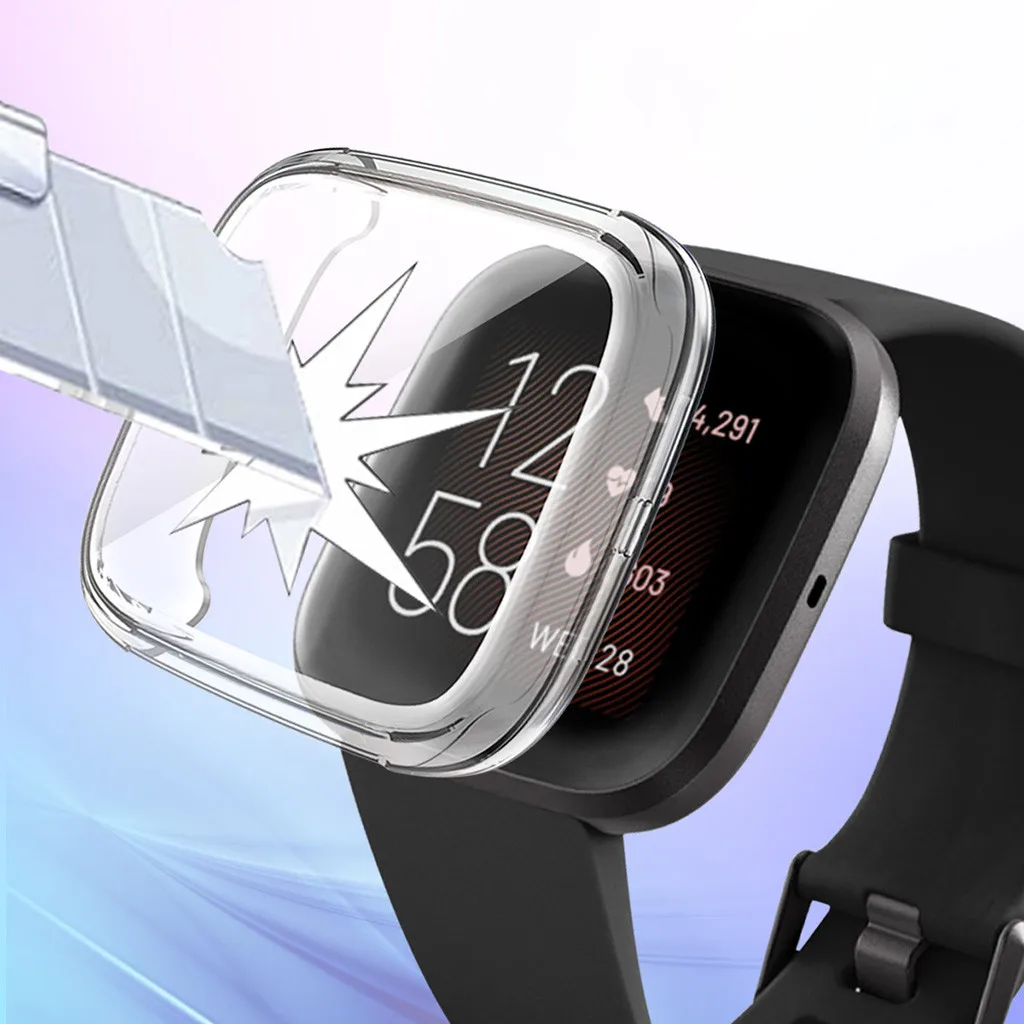 Смарт часы TPU Прозрачный чехол для Fitbit versa 2 ультра тонкий гальванический