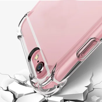 

50pc Thickened two-in-one transparent xsmax mobile phone shell for ip X/XS soft edge and hard bottom 6plus scrape-proof sleeve