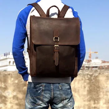 

men Leather travel Backpack 2020 Women fashion backpack male travel backpack school business bag large travel bag#S3