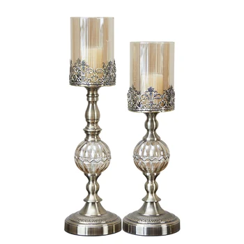 

Hurricane Candleholder Bronze Candle Stand for Home Decorative Luxury Dining Room Living-Room Decorations