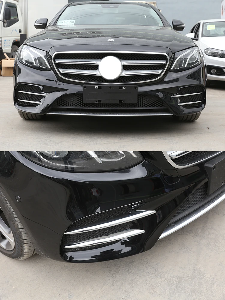 4 шт. карбоновая АБС передняя противотуманная фара Накладка для Mercedes Benz E Class W213 E200 E300- E43 AMG сброс автомобильные аксессуары