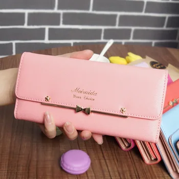 

2020 Bow Designer Ladies Wallet Many Departments Female Wallets With Card Holder Phone Coin Money Pocket Women Purse Carteira