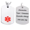 Free Engraving Unisex Stainless Steel Medical Alert ID Necklace Health Emergency Identification Pendant Necklaces Jewelry 2