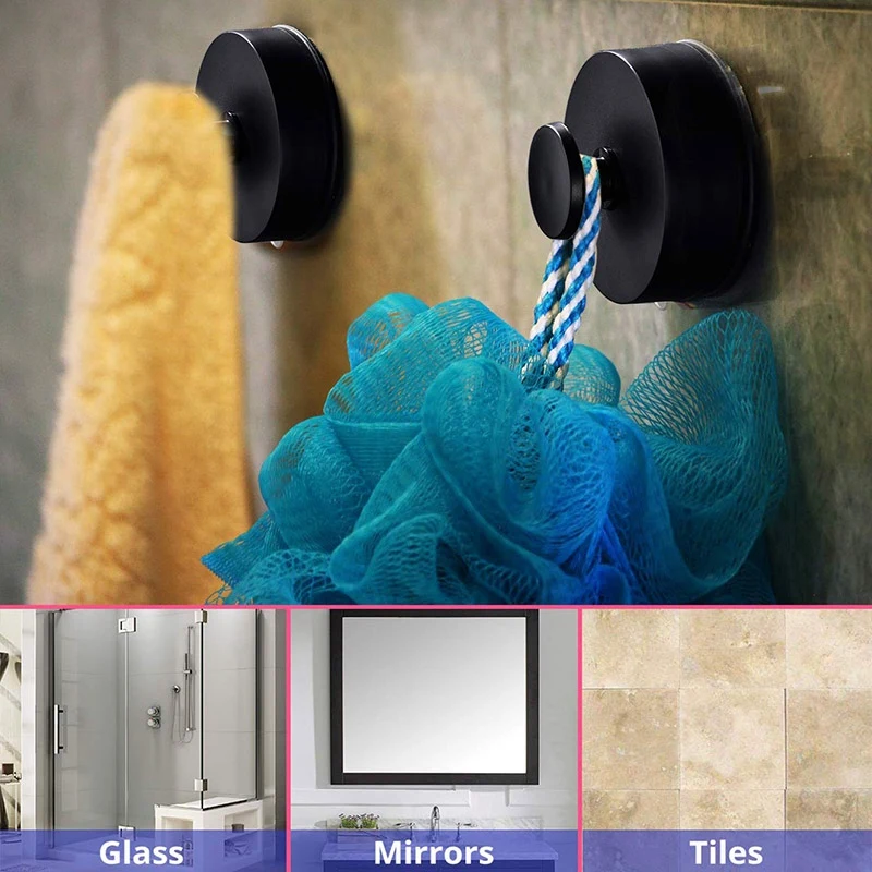 2 Pcs Bathroom Towel Hooks, Clothes Hooks,Suction Cup Shower Hooks Wall Hook Holder for Bedroom,Kitchen,Restroom,Bathroom,Hotel