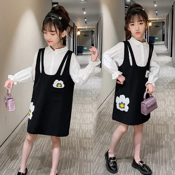 

2020 Fashion Baby Girls Sets Autumn New Cotton Long Sleeve Shirts+ Casual Overalls 2pcs Kids Clothes Comfort Children Outfits