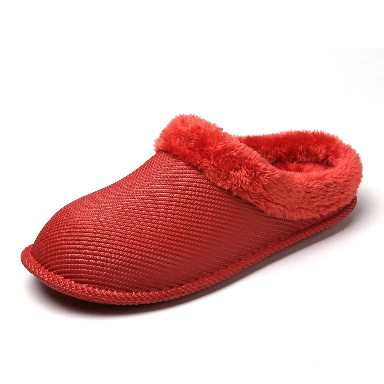 Cajacky зимние Для мужчин тапочки плюшевые теплые тапочки Водонепроницаемый зимняя обувь Домашние тапки большой Размеры; большие размеры 36-47 пара шлепанцы обувь - Цвет: red