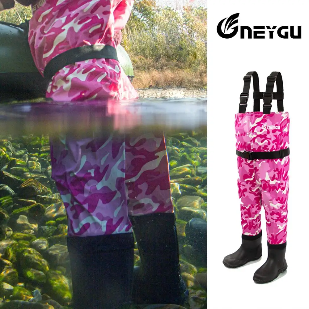 NeyGu Дети груди wader для воды и грязной игры, ребенок водонепроницаемый и дышащий wader с ботинками, малыш wader для рыбалки