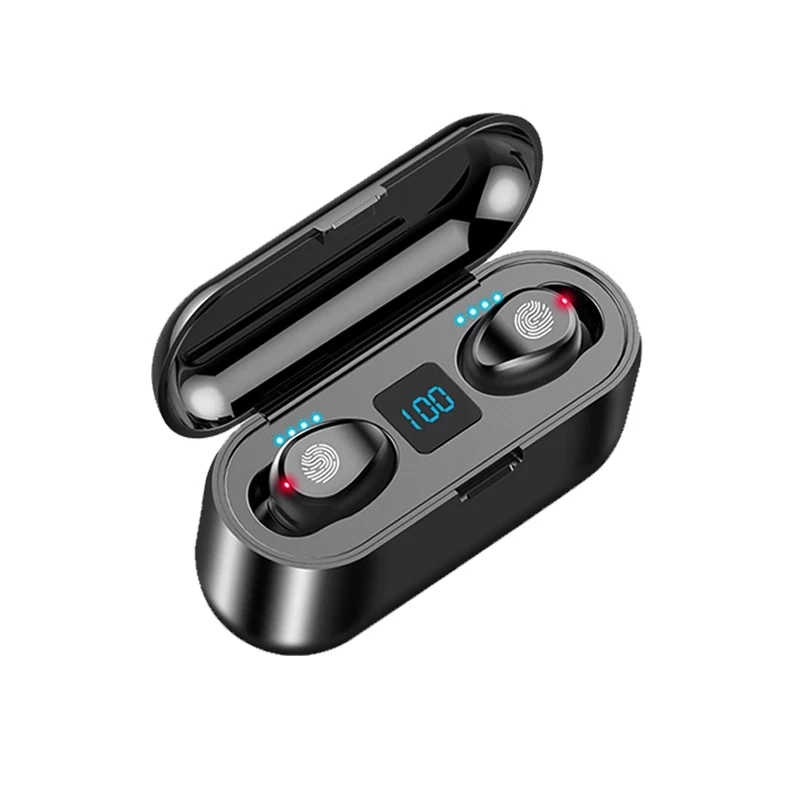 New F9 TWS HIFI Mini Wireless Bluetooth 5 0 Earphone In Ear Sports Running Headset Support iOS Android Phones HD Call