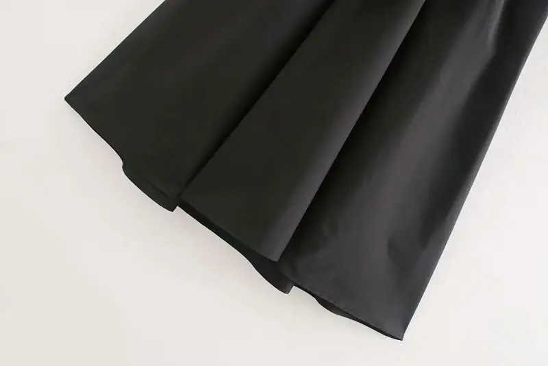 Женское Винтажное с рукавами-фонариками черное платье с перекрестным v-образным вырезом повседневное свободное платье миди шикарное элегантное платье с бантом и поясом DS2681