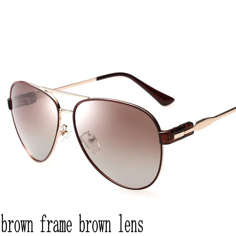 HDSUNFLY поляризованные солнцезащитные очки, авиационные элегантные женские солнцезащитные очки anteojos, женские очки UV400 - Цвет линз: brown brown