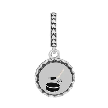 

Goal Hockey Dangle Charms for Chain Bracelets Mixed Enamel Pendants 925 Sterling Silver Sports Sign Charms for Jewelry Making