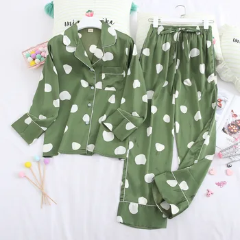 

Youhottest Women Sleepwear Silk Pajamas Satin Long Sleeve Pajamas Sets