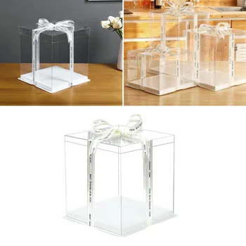 

5pcs Plastic Dessert Packaging Box Storage Box for Dessert Shop Bakery