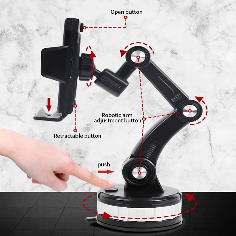 3 in 1 zuignap telefoonhouder voor auto voorruit/dashboard Universele zwaartekracht telefoonhouder voor iPhone Samsung Xiaomi Huawei_voghion.com