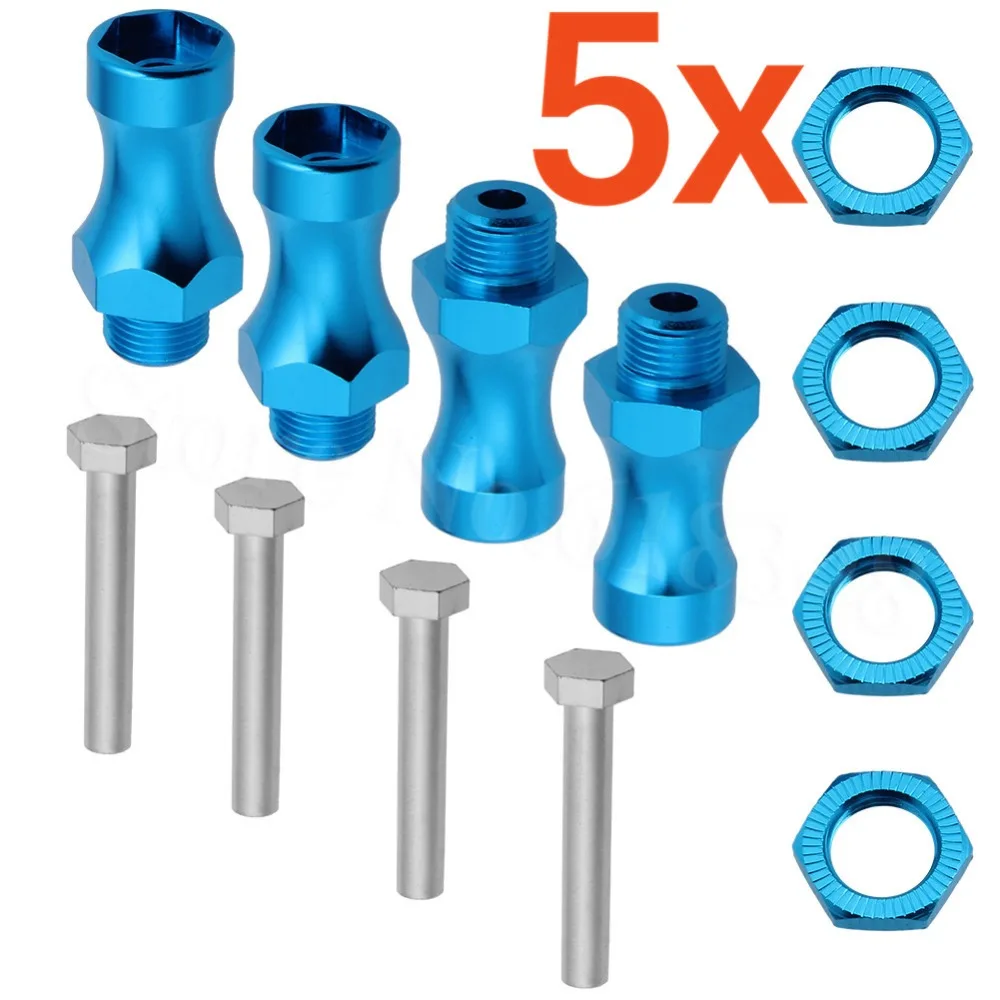 5Sets/Lot Aluminum 12mm Turn 17mm Wheel Extension Hex Drive Hub Adapter Widener For 1/10 RC