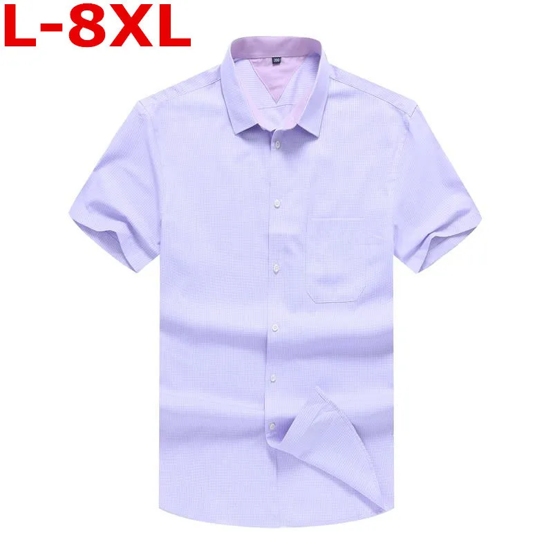 Размера плюс 8XL 9XL 10XL 7XL красного и синего цветов Рубашки в клетку Для мужчин