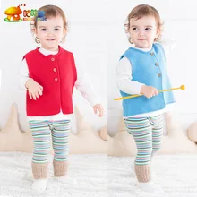 Gu wu/детская одежда в Корейском стиле; осенняя одежда; г.; детский жилет; однотонный трикотажный хлопковый кардиган