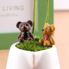 Миниатюрный Кукольный домик сказочные аксессуары для сада милый медведь, набор из 10, многоцветный