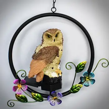 

New LED Solar Light Owl Resin Easy to Install IP65 Waterproof Outdoor Hang Light for Corridor Lawn Garden Landscape Lighting