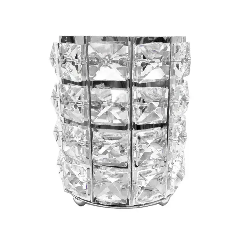 

Gorgeous Artificial Crystal Metal Pencil Pen Holder Makeup Brush Storage Organizer Stationery Container Desk Decor