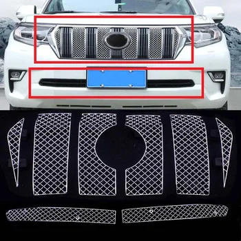 

8pc Car Insect Screening Front Grills Grid Covers Air Intake Grid Strip Middle Net For Toyota Land Cruiser Prado 150 2018 FJ150